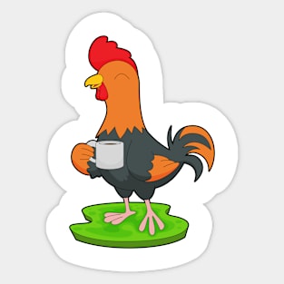 Rooster Cup Coffee Sticker